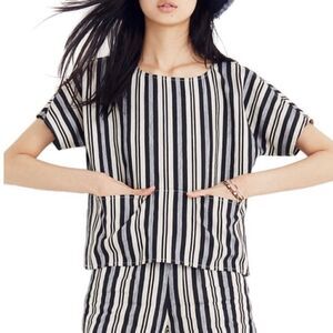 MADEWELL BOXY CROPPED TOP EVELYN STRIPE